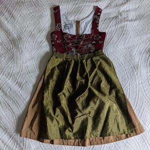 Red and Gold embroidered Dirndl Size 38